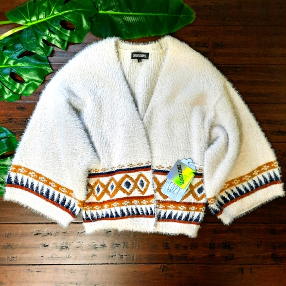 Nwt Sweet Sinful Fuzzy Boho Cardigan 